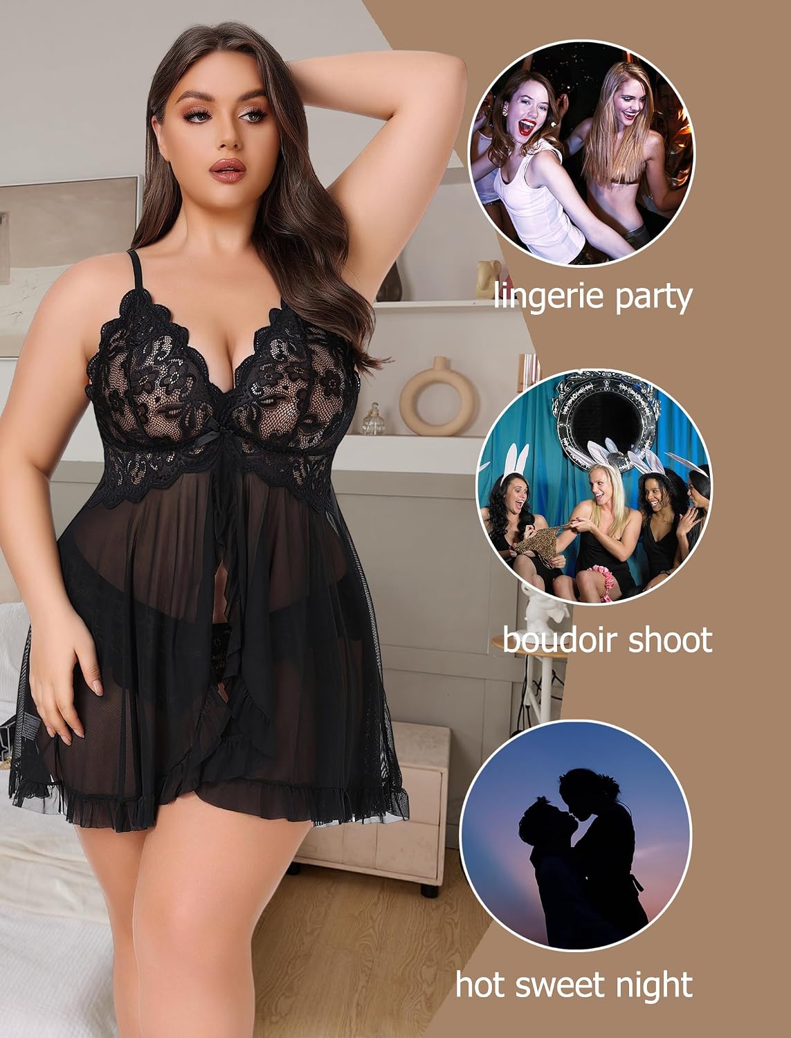 Avidlove Sexy Open Front Babydoll Dress — image 6