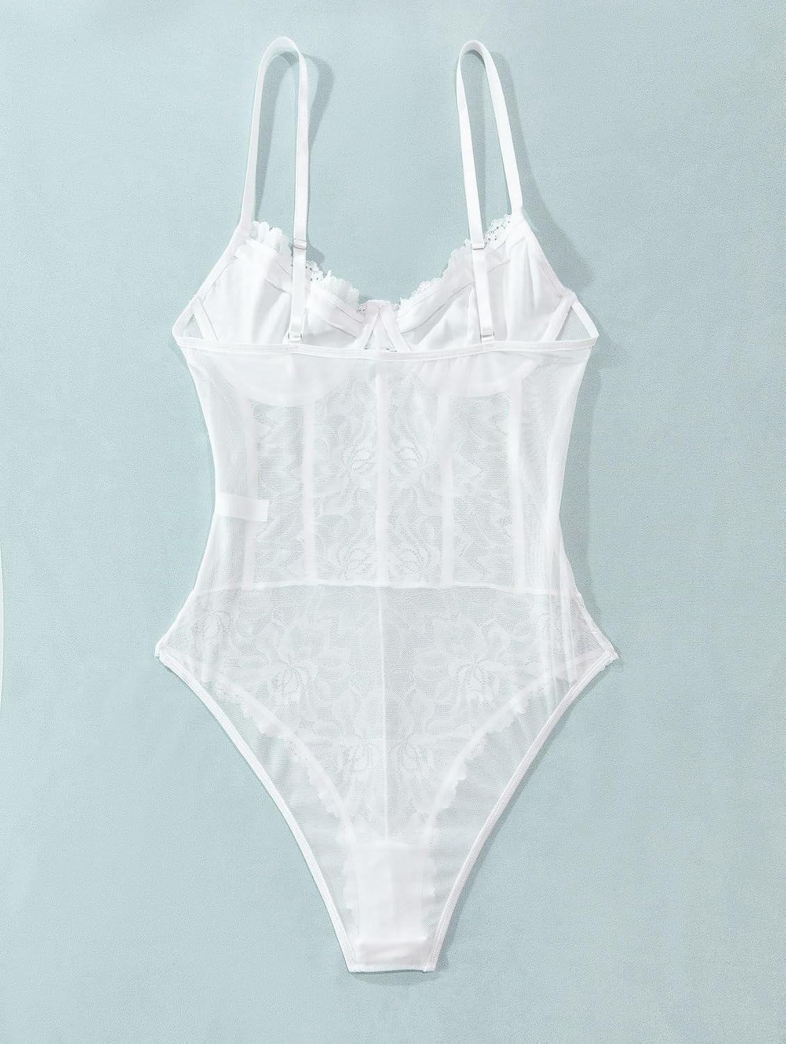 Lilosy Floral Lace Mesh Bustier Bodysuit — image 6