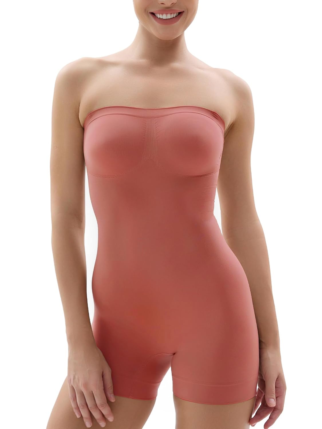 SHAPERX Strapless Seamless Tummy Control Shortie Bodysuit — image 8