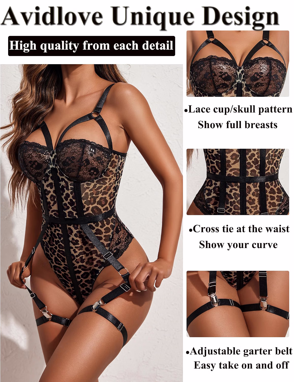 Avidlove Mesh Bodysuit with Garter Teddy — image 2
