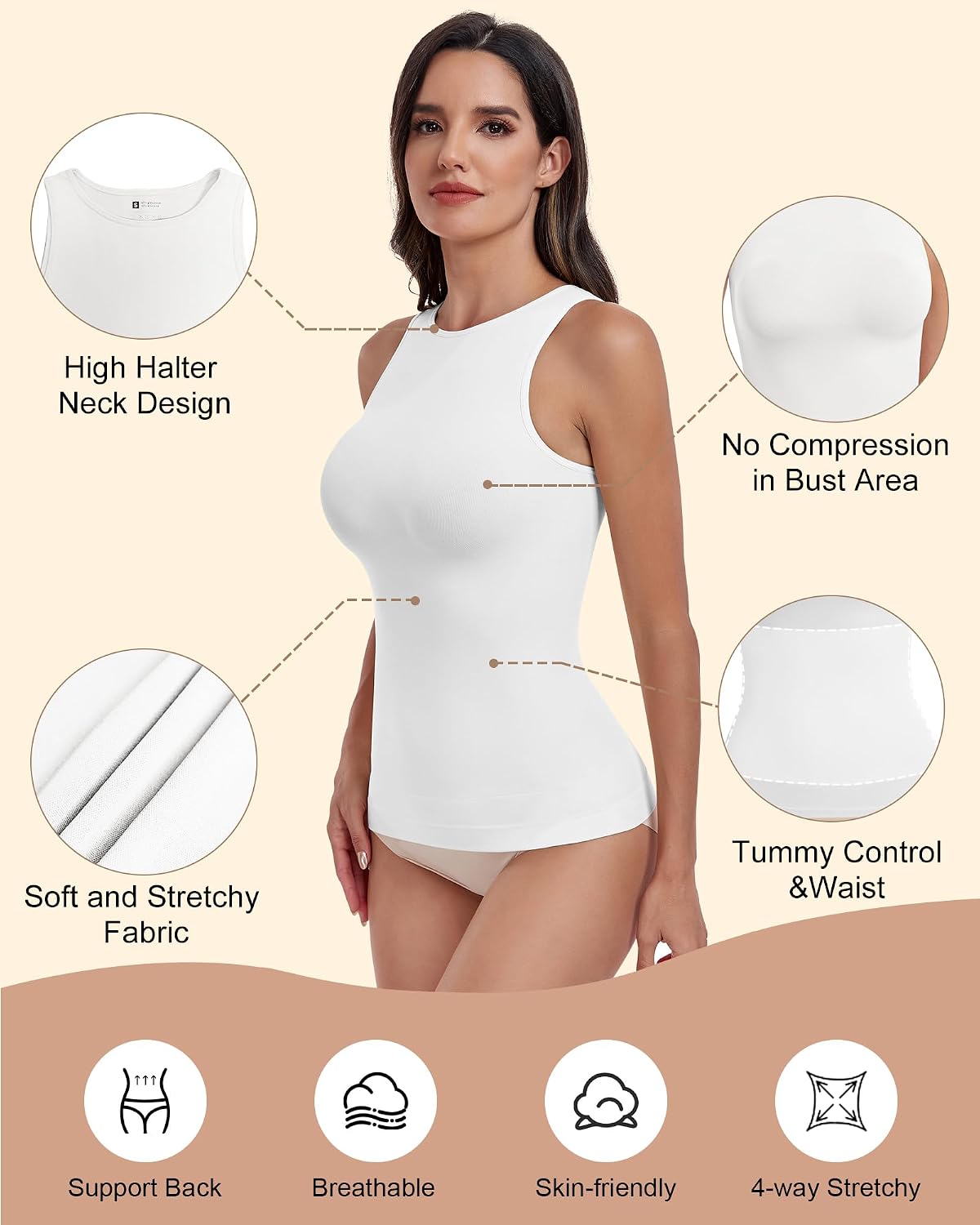 EUIZOU Seamless Tummy Control Tank Top — image 4