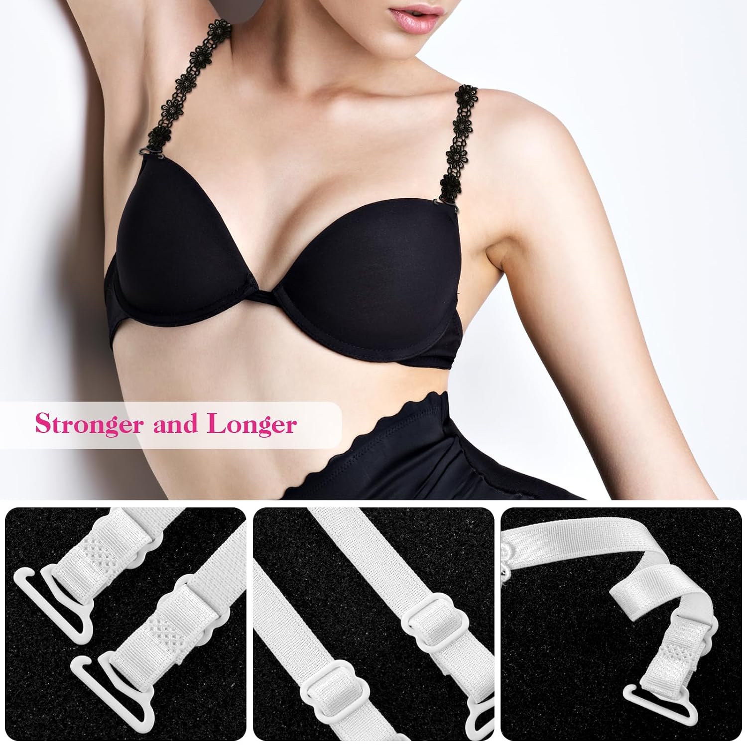 Abeillo Women's Non-Slip Elastic Bra Straps — image 3