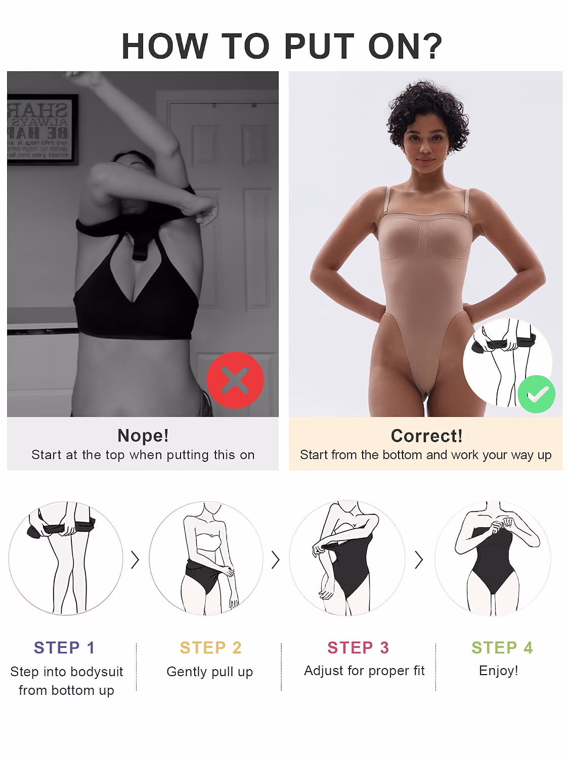 SHAPERX Strapless Seamless Tummy Control Bodysuit — image 5