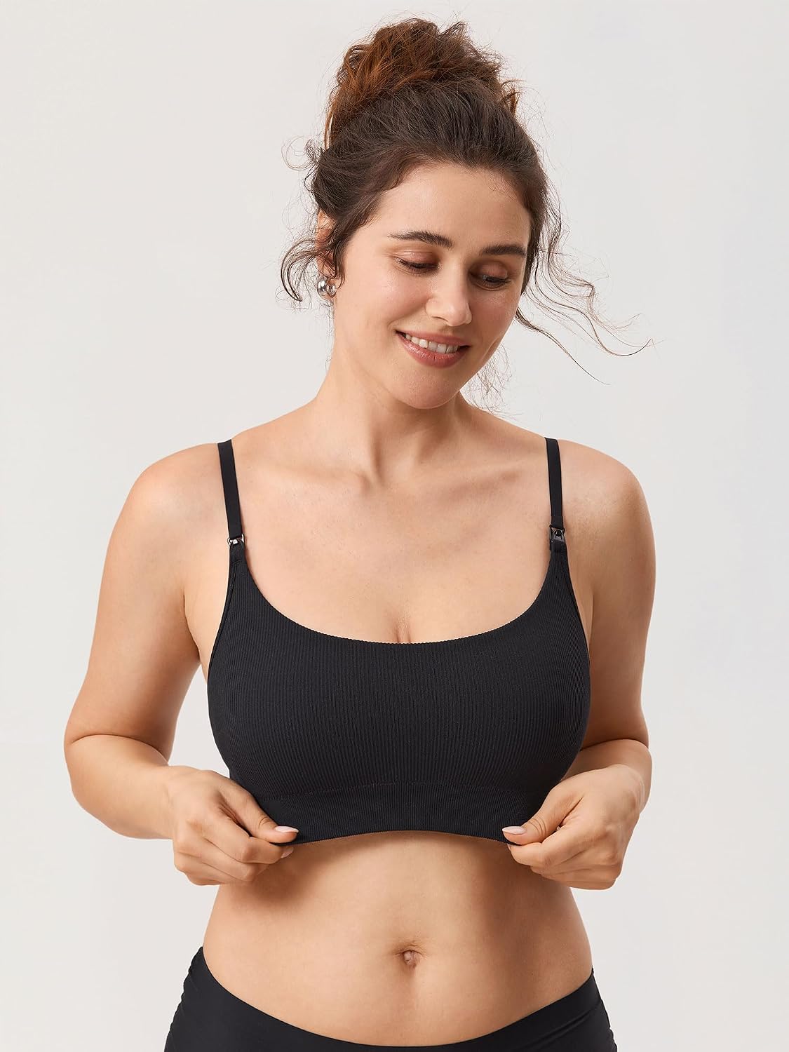 MOMANDA Ribbed Nursing Bra for Breastfeeding — image 4