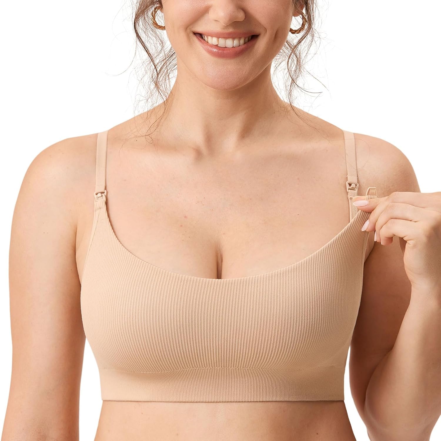 MOMANDA Ribbed Nursing Bra for Breastfeeding — image 9
