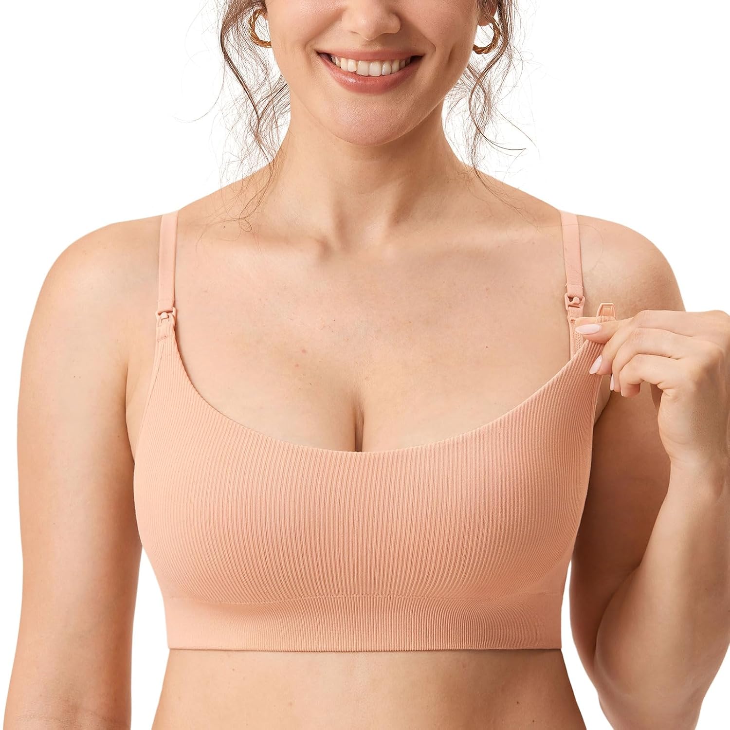 MOMANDA Ribbed Nursing Bra for Breastfeeding — image 11
