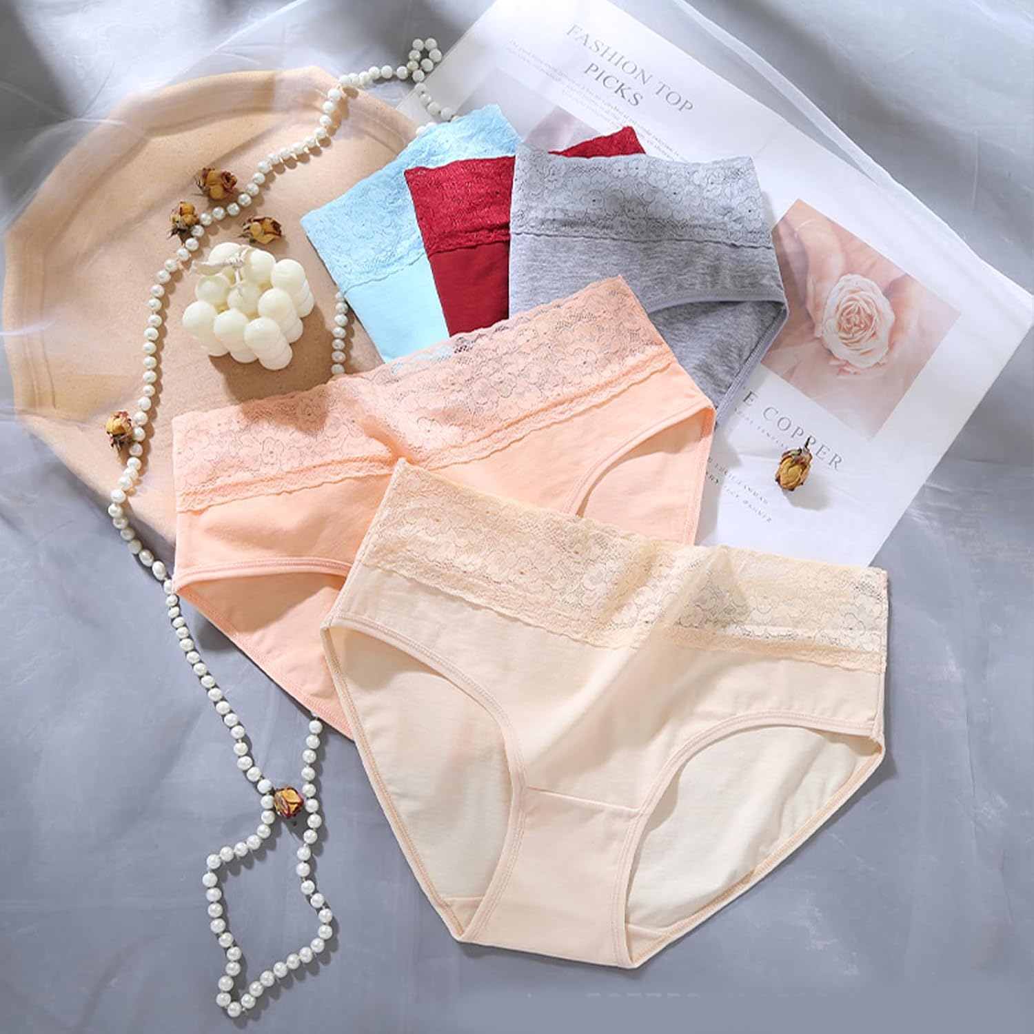 Cameway 5 Pack Cotton Lace Bikini Panties — image 2
