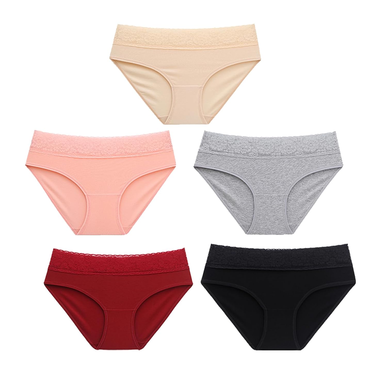 Cameway 5 Pack Cotton Lace Bikini Panties — image 7