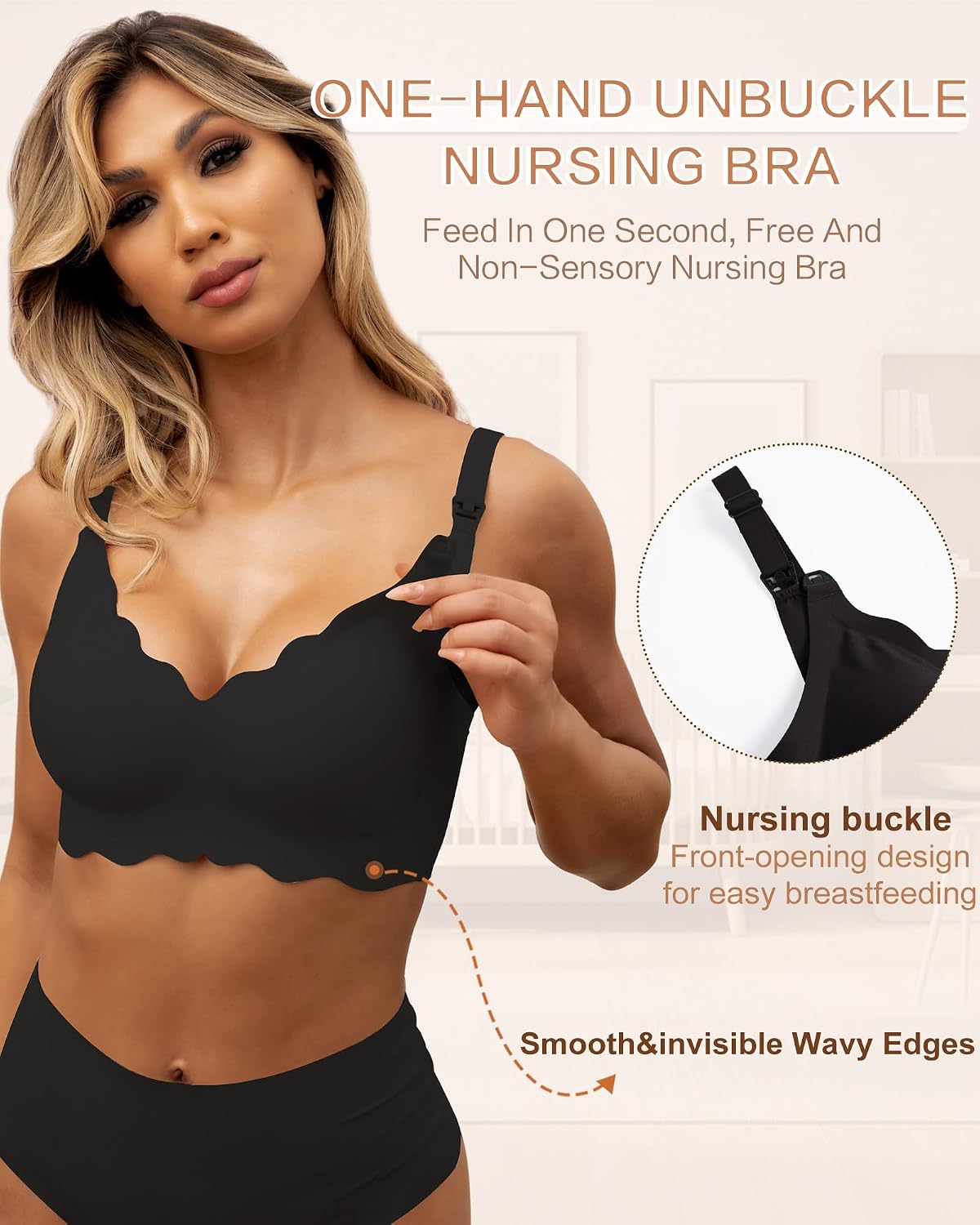 As Fairy Scalloped Wireless Nursing Maternity Bra — image 2