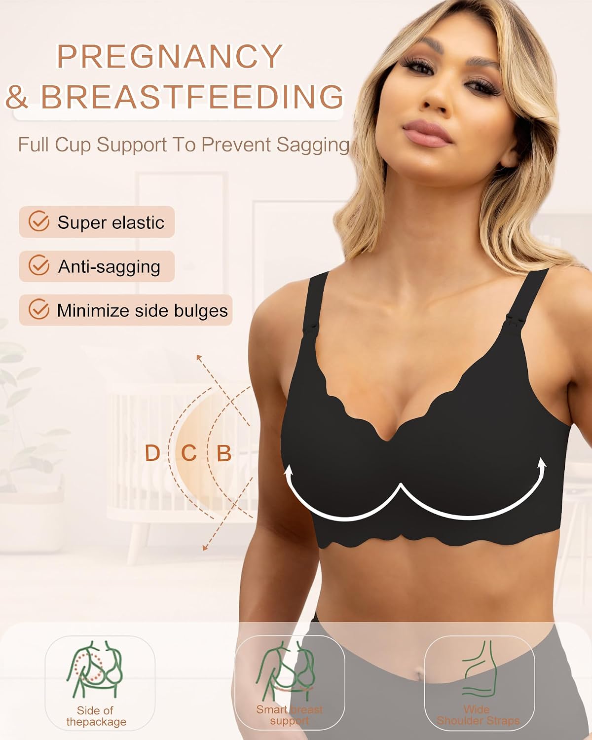As Fairy Scalloped Wireless Nursing Maternity Bra — image 5