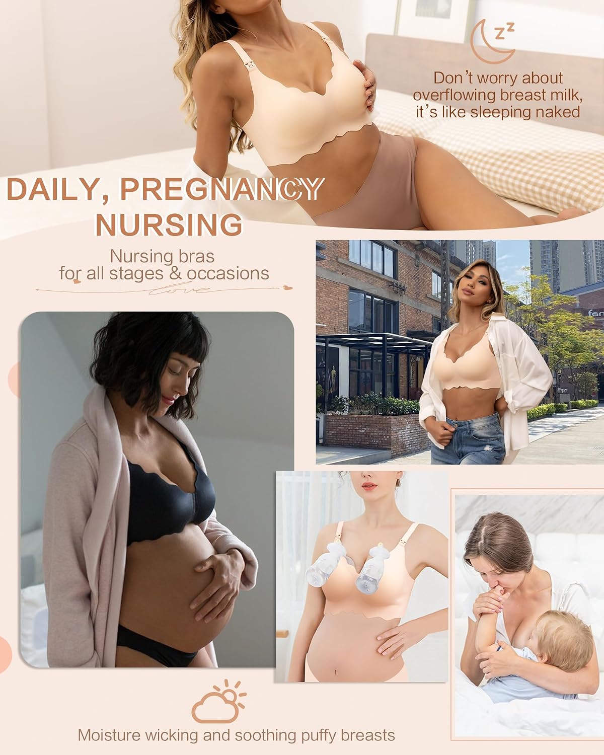 As Fairy Scalloped Wireless Nursing Maternity Bra — image 6