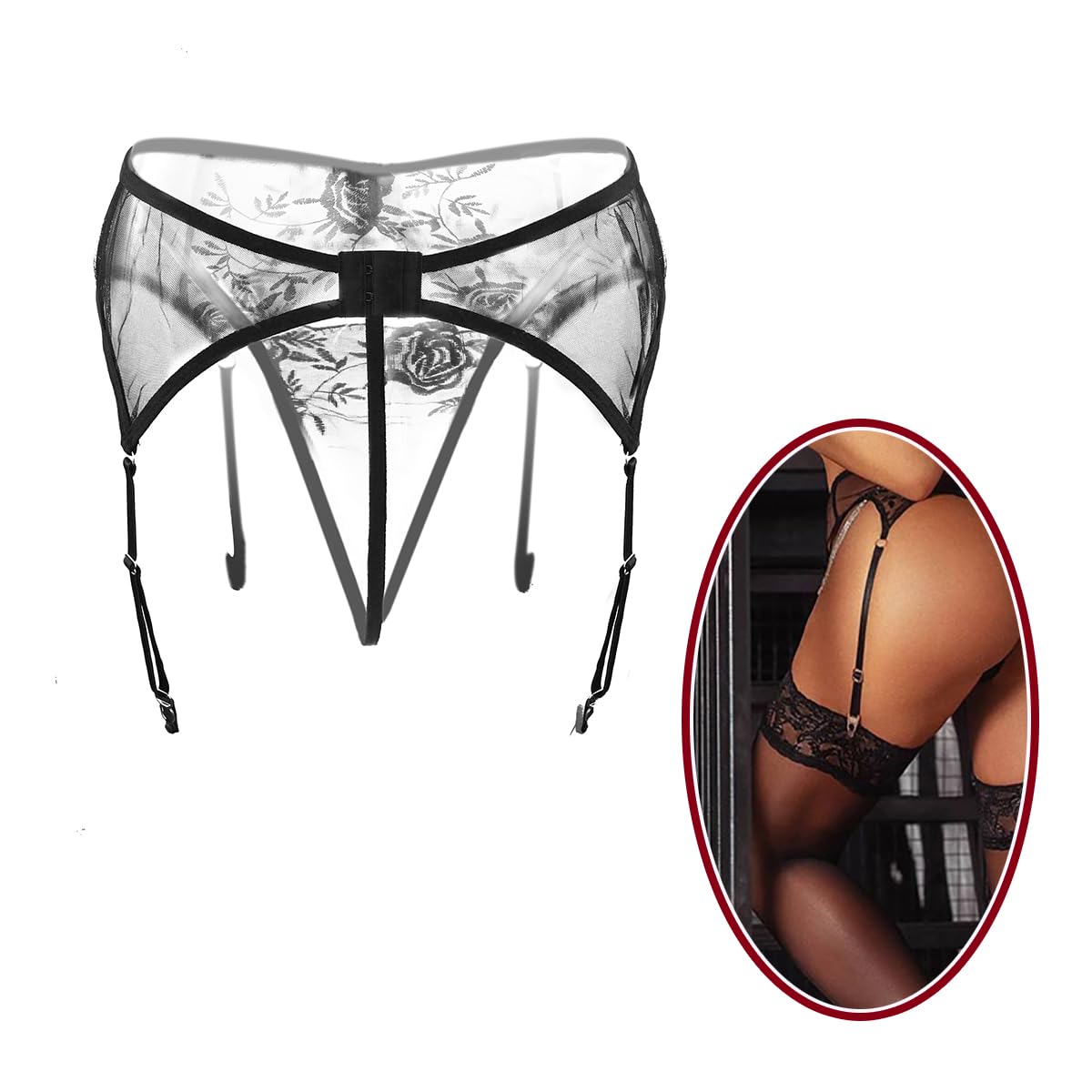 NewBull Lace Garter Belt Thong Set — image 6