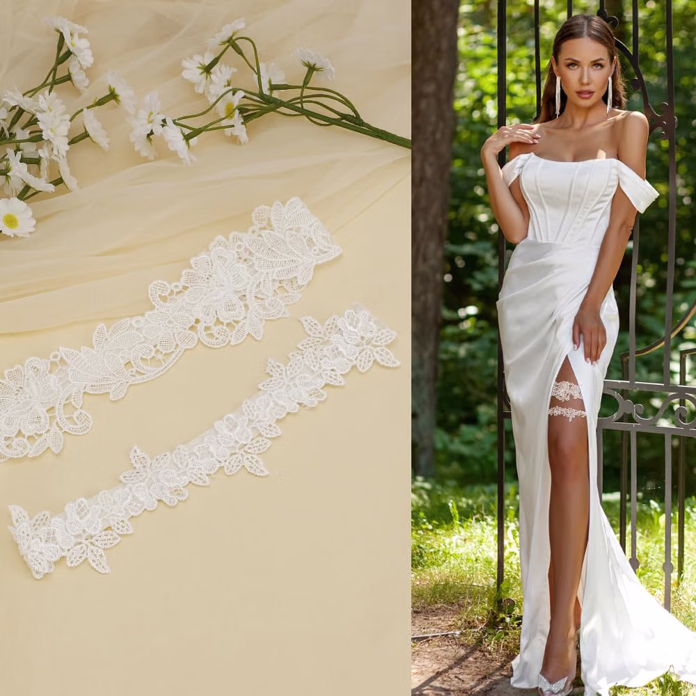 Kiopdse Wedding Garter Set for Bride — image 7