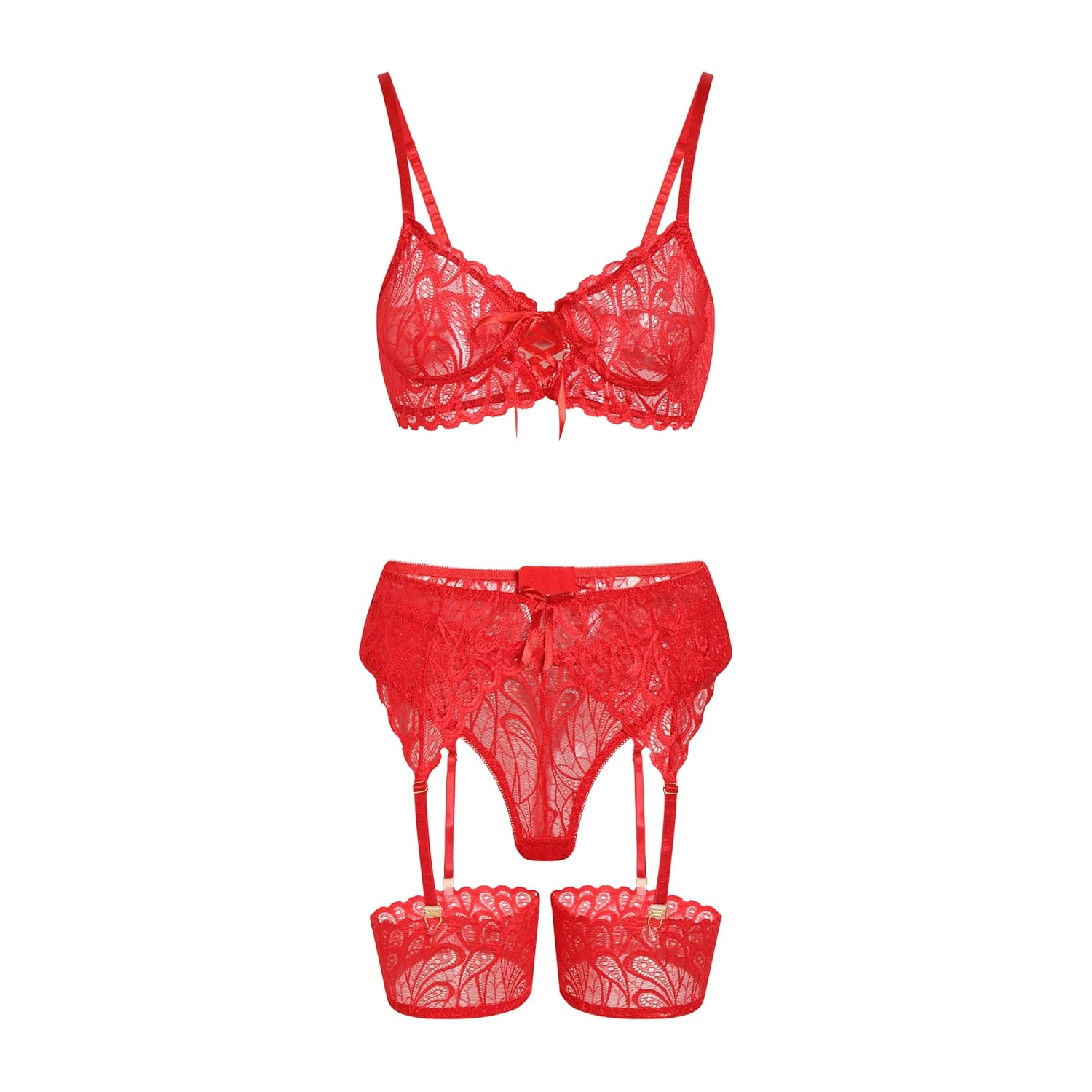 Lilosy 3-Piece Lingerie Set with Garter — image 3