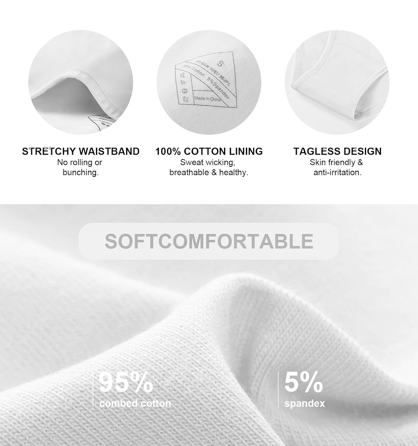 Coskefy Women's Cotton Hipster Panties 4-Pack — image 4
