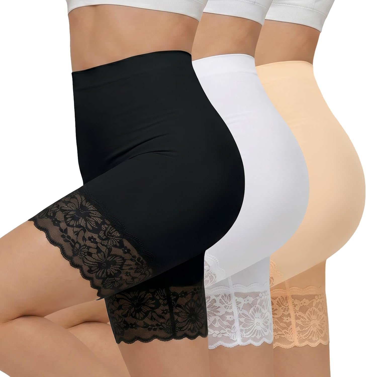 ZENUTA 3-Piece Lace Slip Shorts for Women — image 2