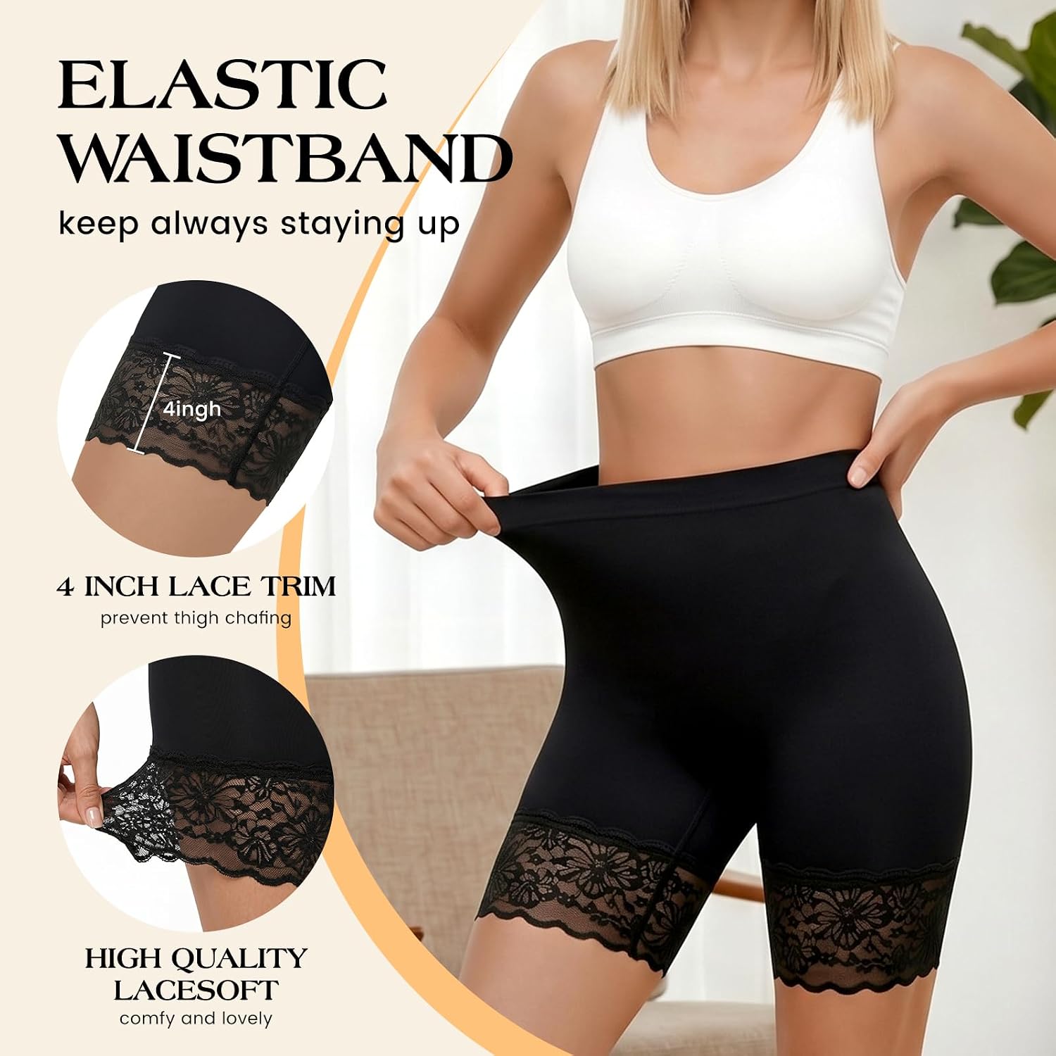 ZENUTA 3-Piece Lace Slip Shorts for Women — image 4