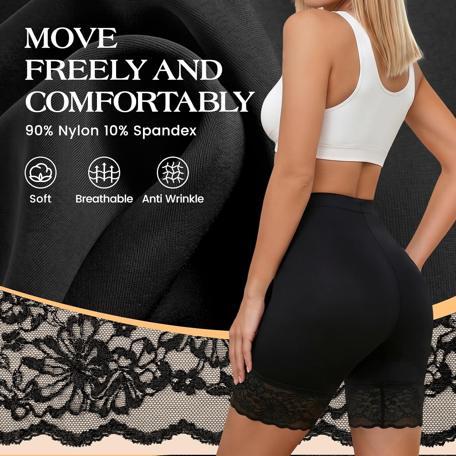 ZENUTA 3-Piece Lace Slip Shorts for Women — image 6
