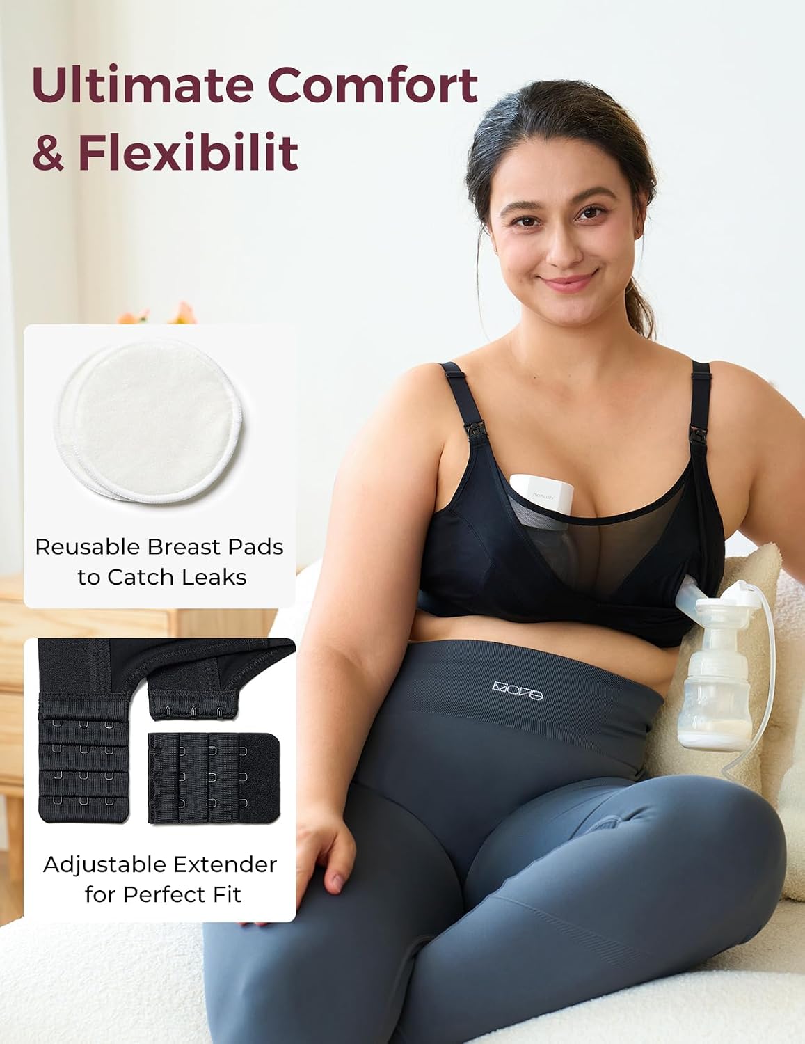 Momcozy Mesh Hands Free Pumping Bra — image 7
