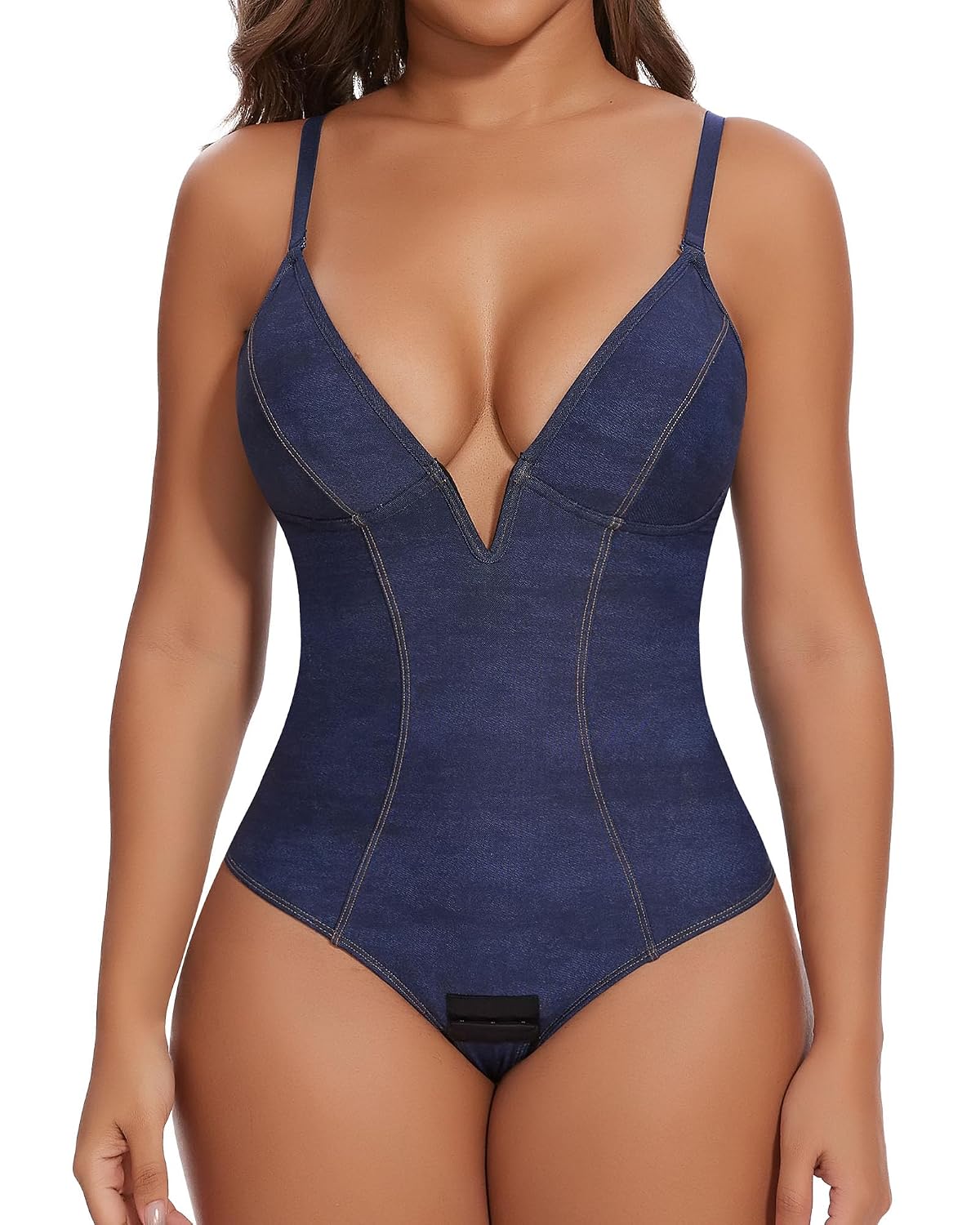 SHAPERIN Women's Deep V Plunge Tummy Control Bodysuit — image 5