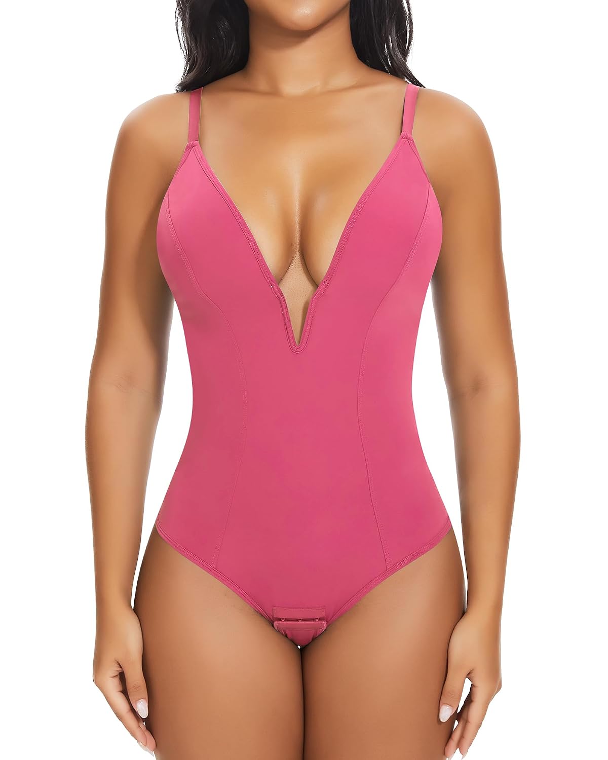 SHAPERIN Women's Deep V Plunge Tummy Control Bodysuit — image 7
