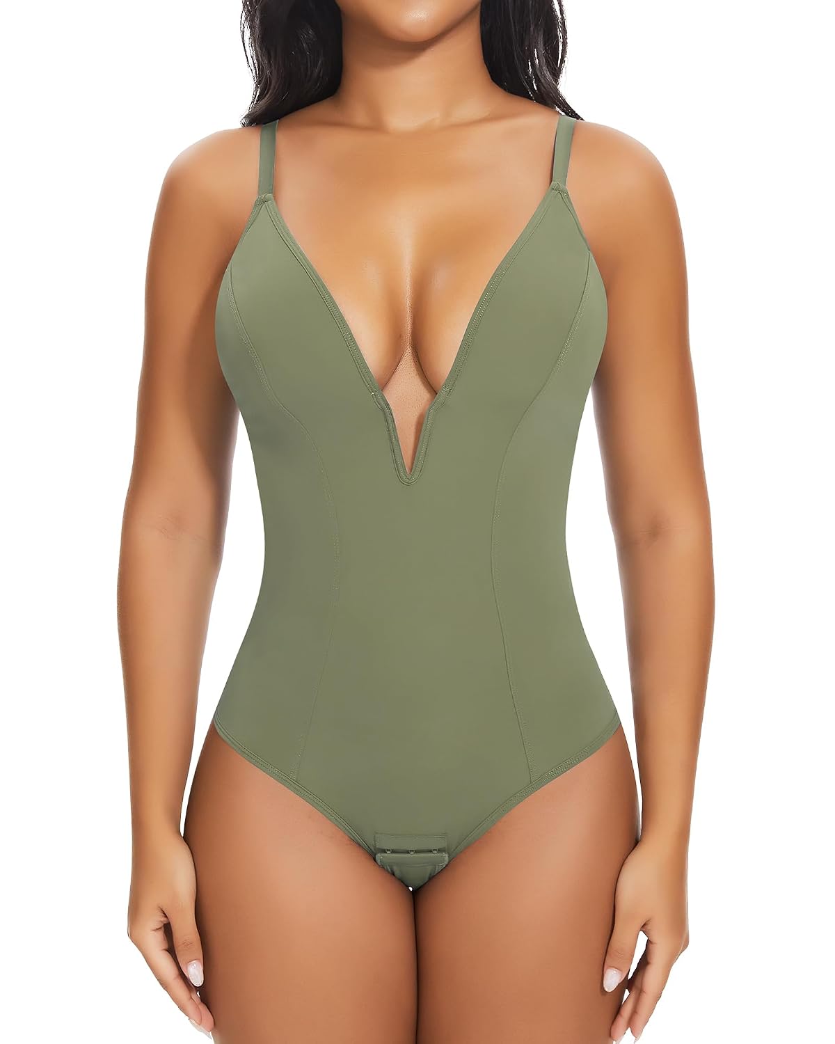SHAPERIN Women's Deep V Plunge Tummy Control Bodysuit — image 10