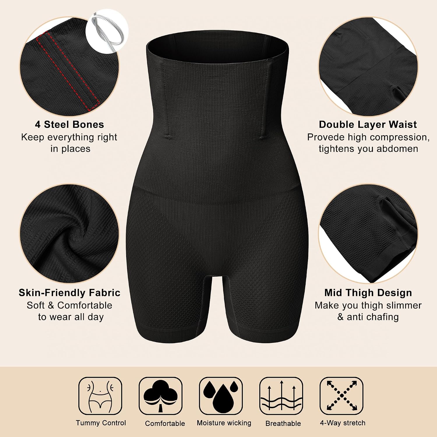 Lelinta High Waist Tummy Control Shapewear Shorts — image 4