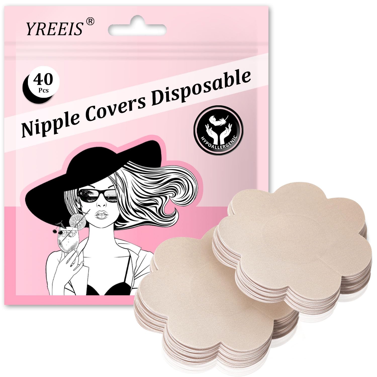 YREEIS Hypoallergenic Disposable Satin Nipple Pasties