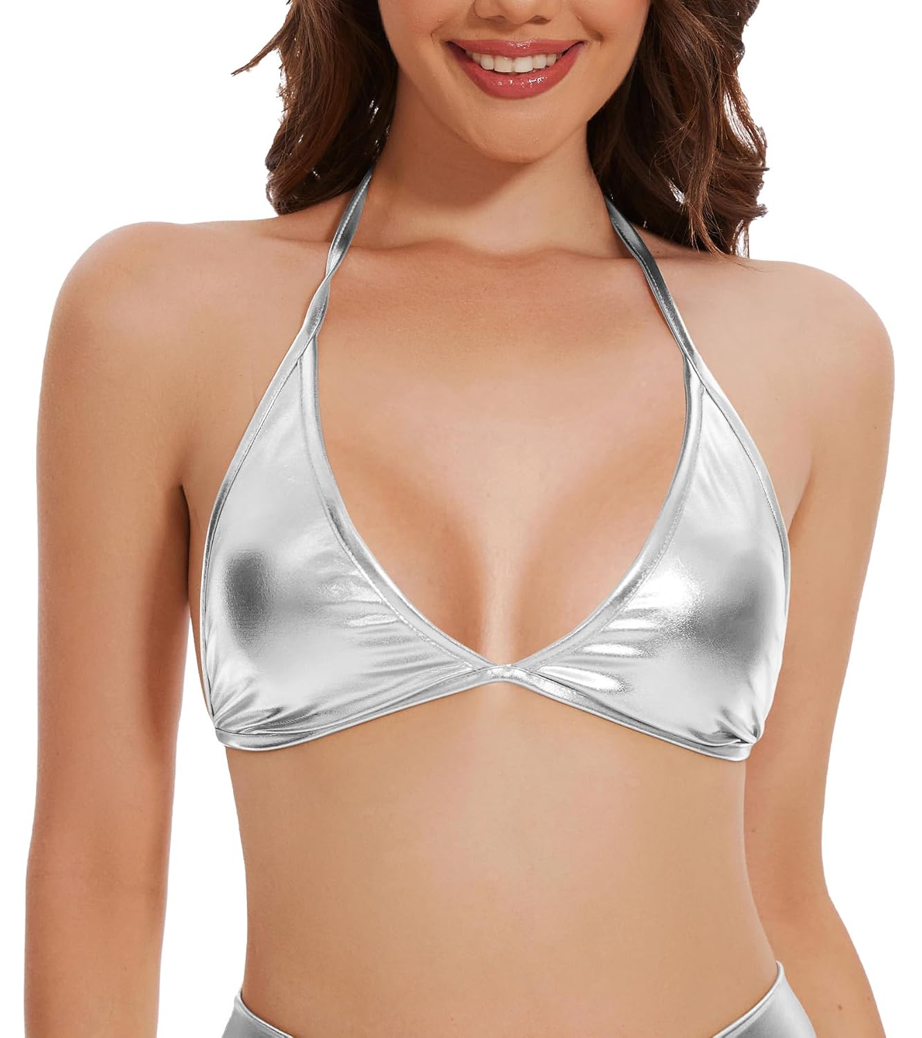 Vinaderhom Women's Metallic Halter Bralette — image 6