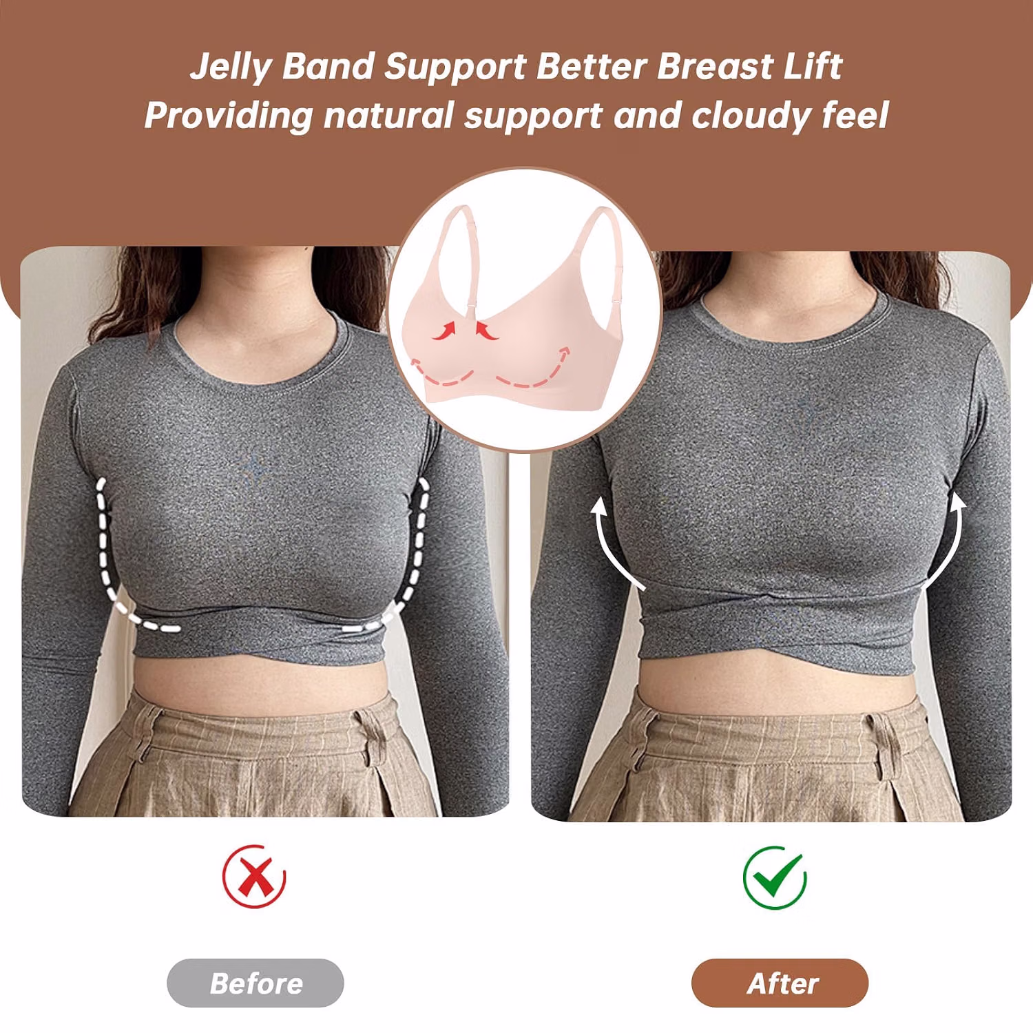 OEAK Wireless Gel Bra for Everyday Comfort — image 4