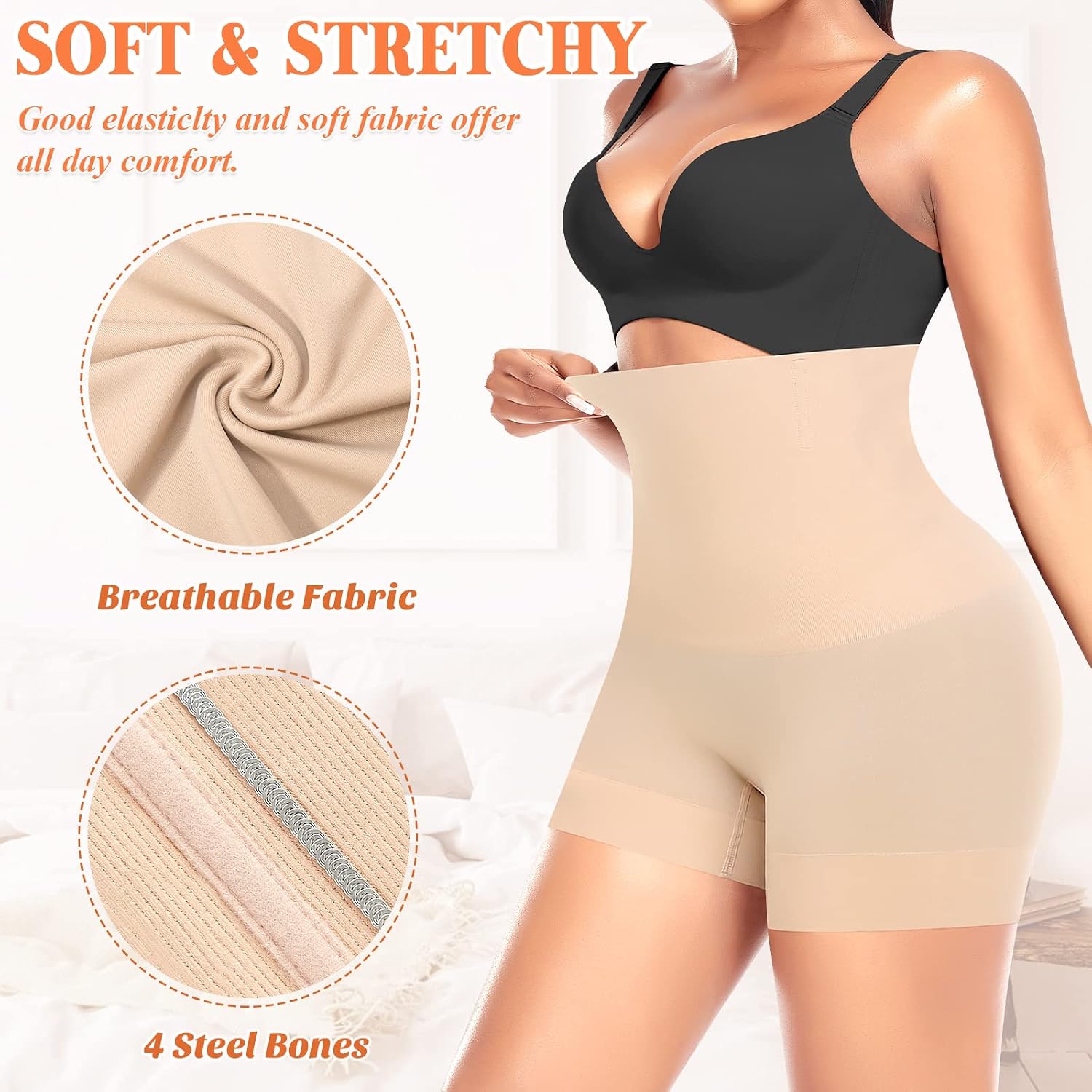 DERCA Women's Seamless Tummy Control Shapewear Shorts — image 4