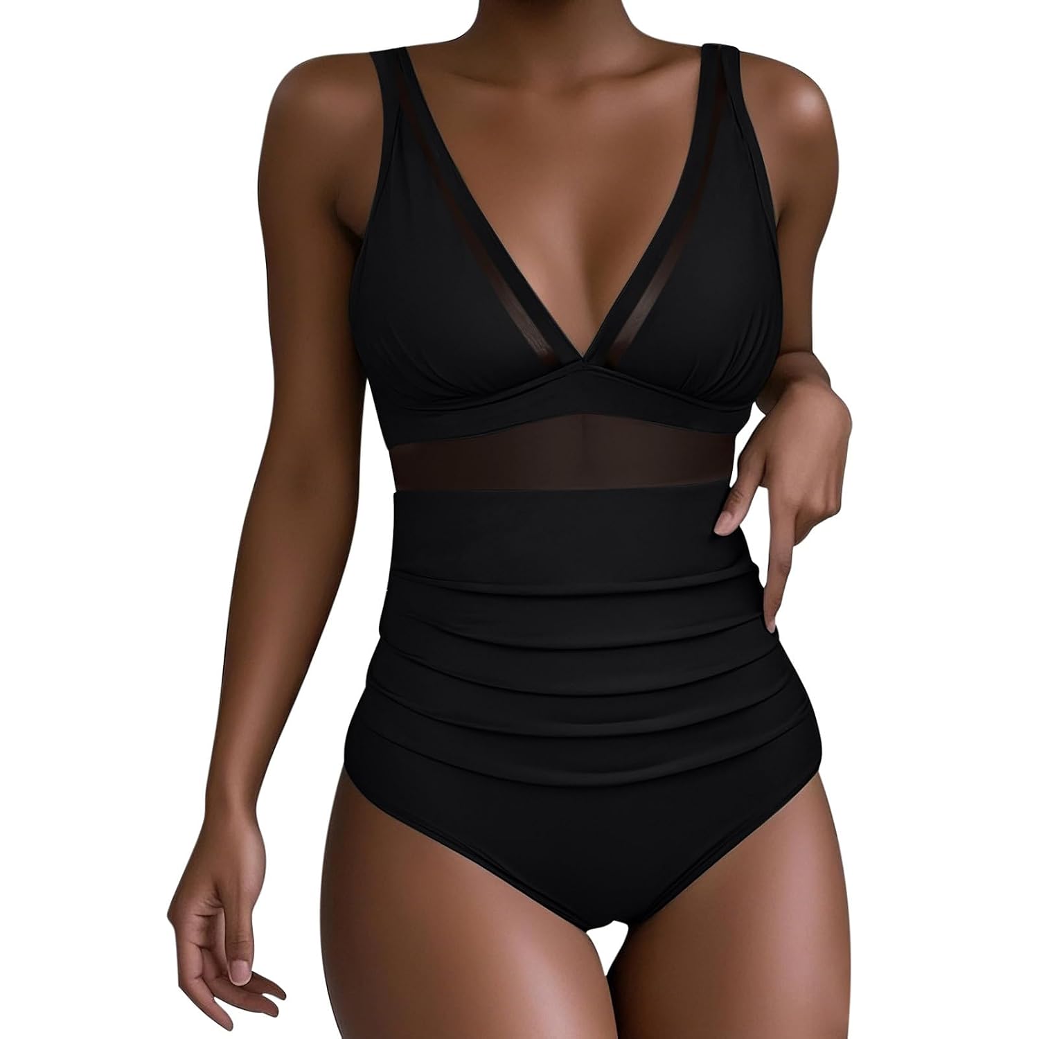 Women's Ruched Tummy Control Monokini — image 9