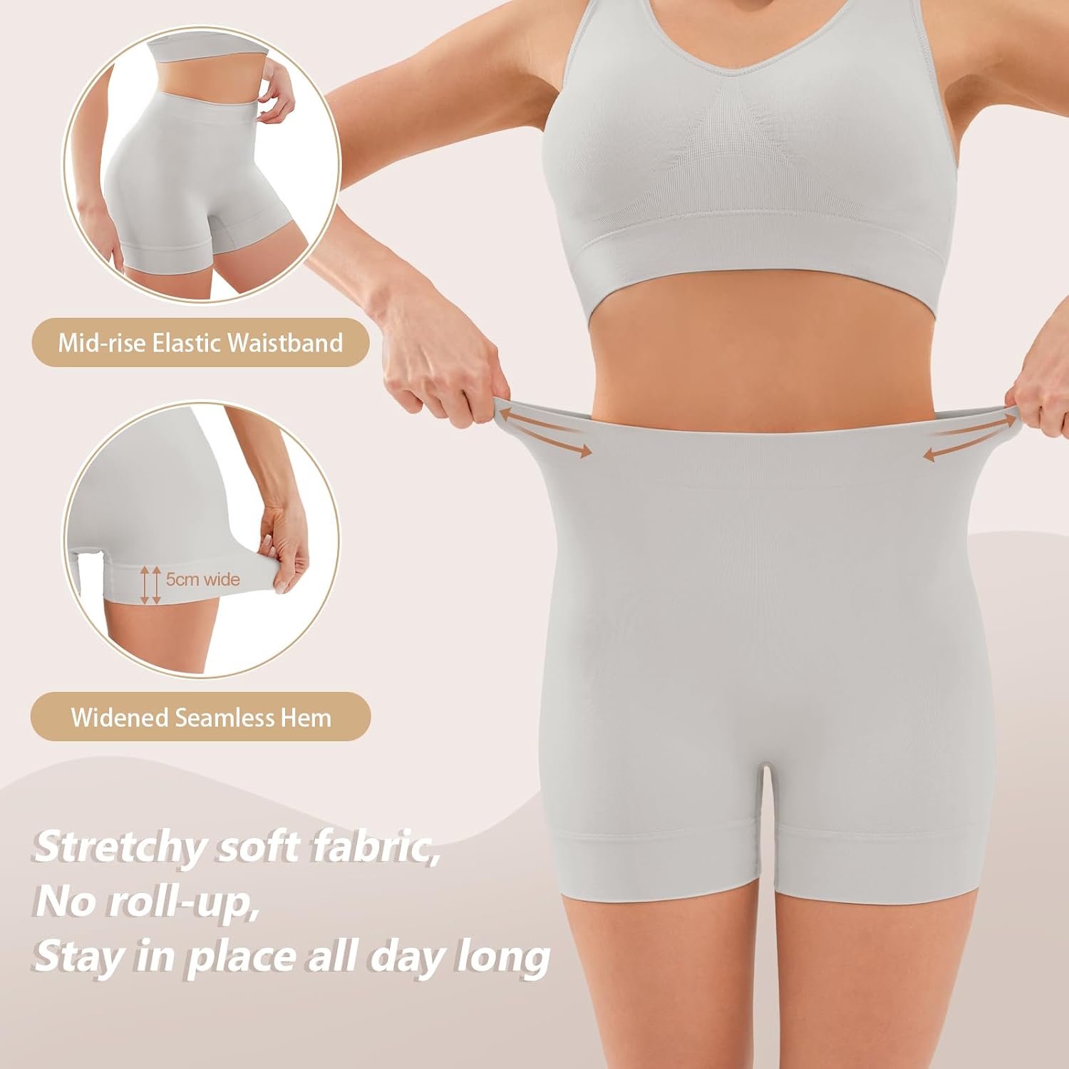 YADIFEN 3 Pack Seamless Slip Shorts for Women — image 3