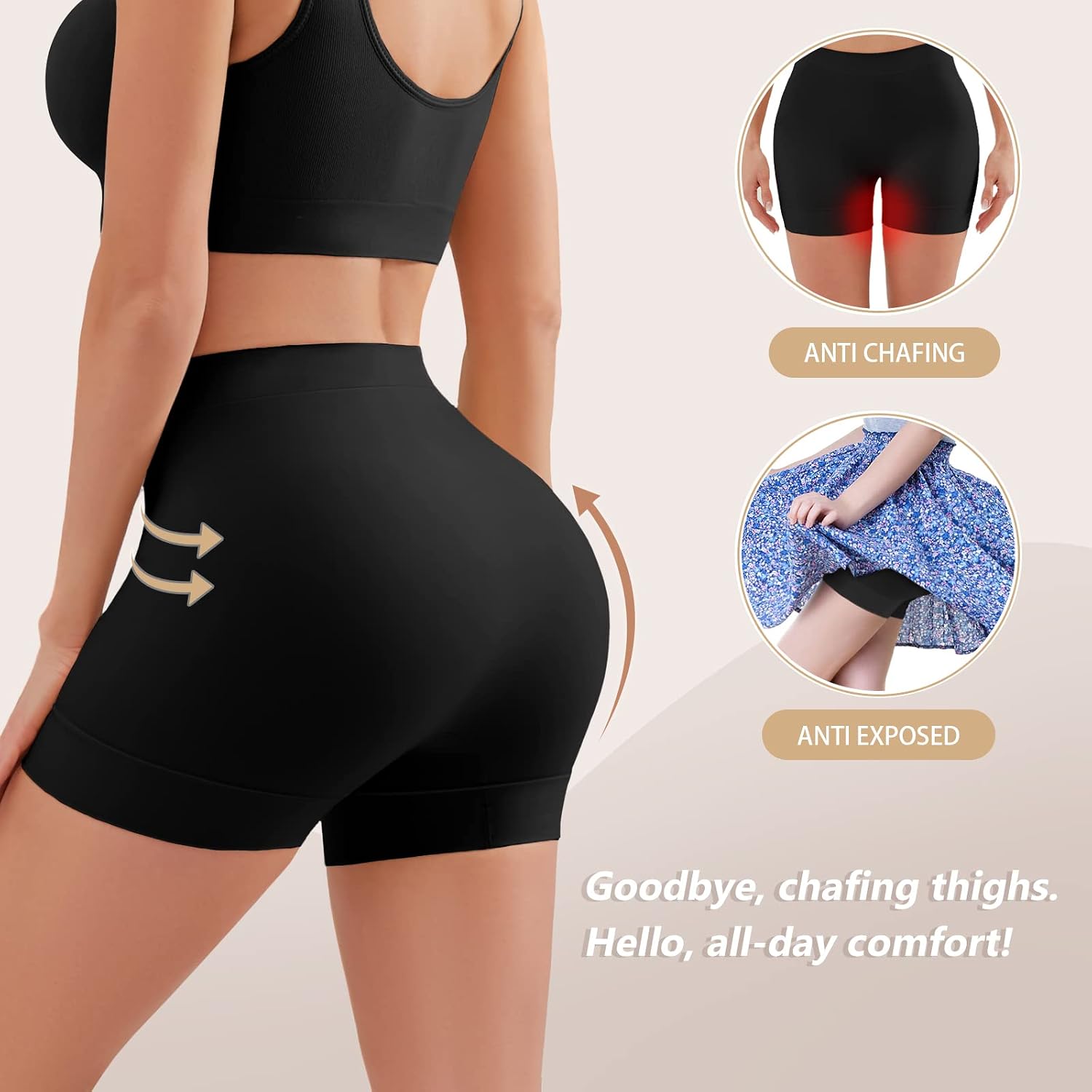 YADIFEN 3 Pack Seamless Slip Shorts for Women — image 4