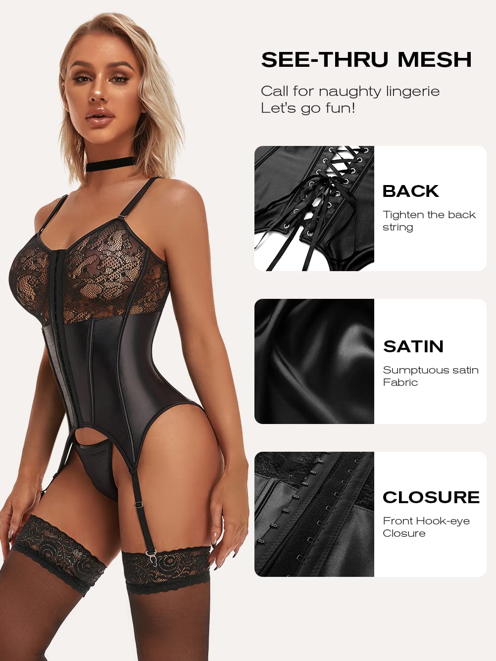 Women's Lace Lingerie Set with Garter Belt — image 2
