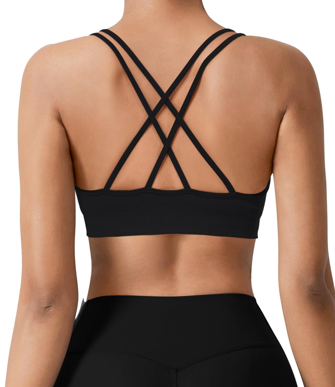 VEQKING Seamless V-Neck Cross Back Sports Bra 3 Pack — image 3