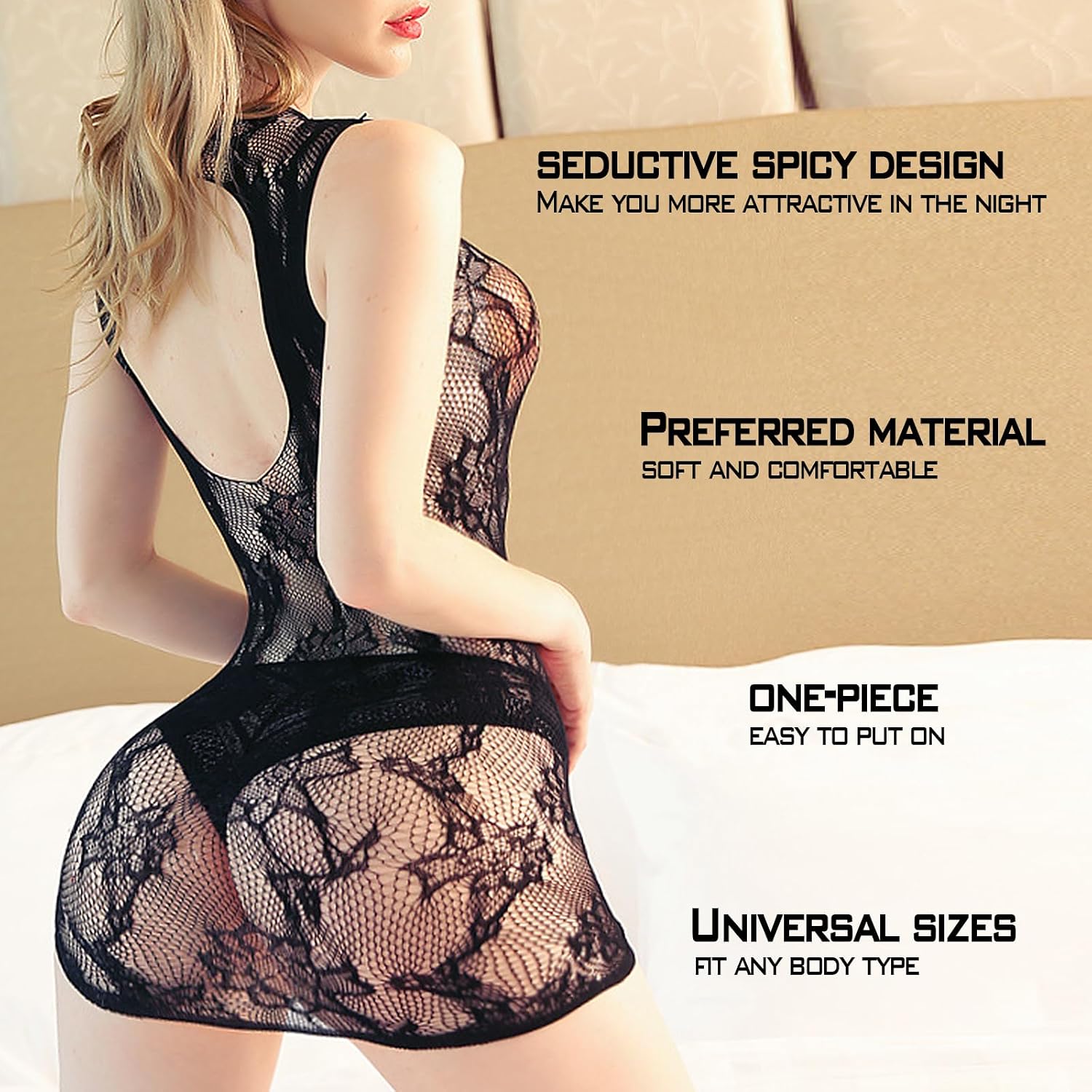 Famstar Women's Fishnet Lingerie Set Bodysuit Teddy — image 3