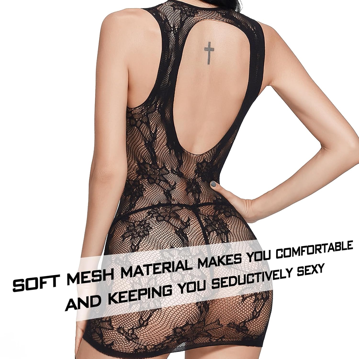 Famstar Women's Fishnet Lingerie Set Bodysuit Teddy — image 5