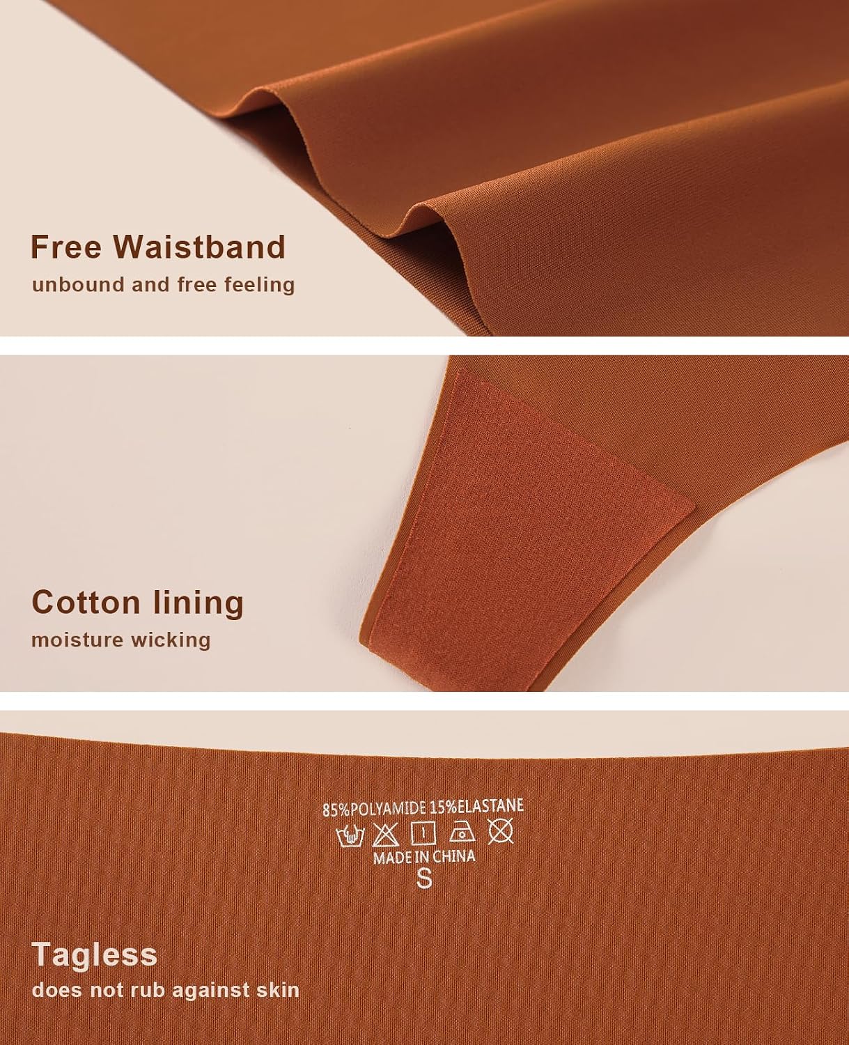 Oshkang High Waisted Seamless Thong 6 Pack — image 4