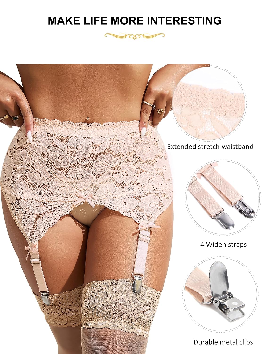 Ohyeah High Waisted Lace Garter Belt — image 2