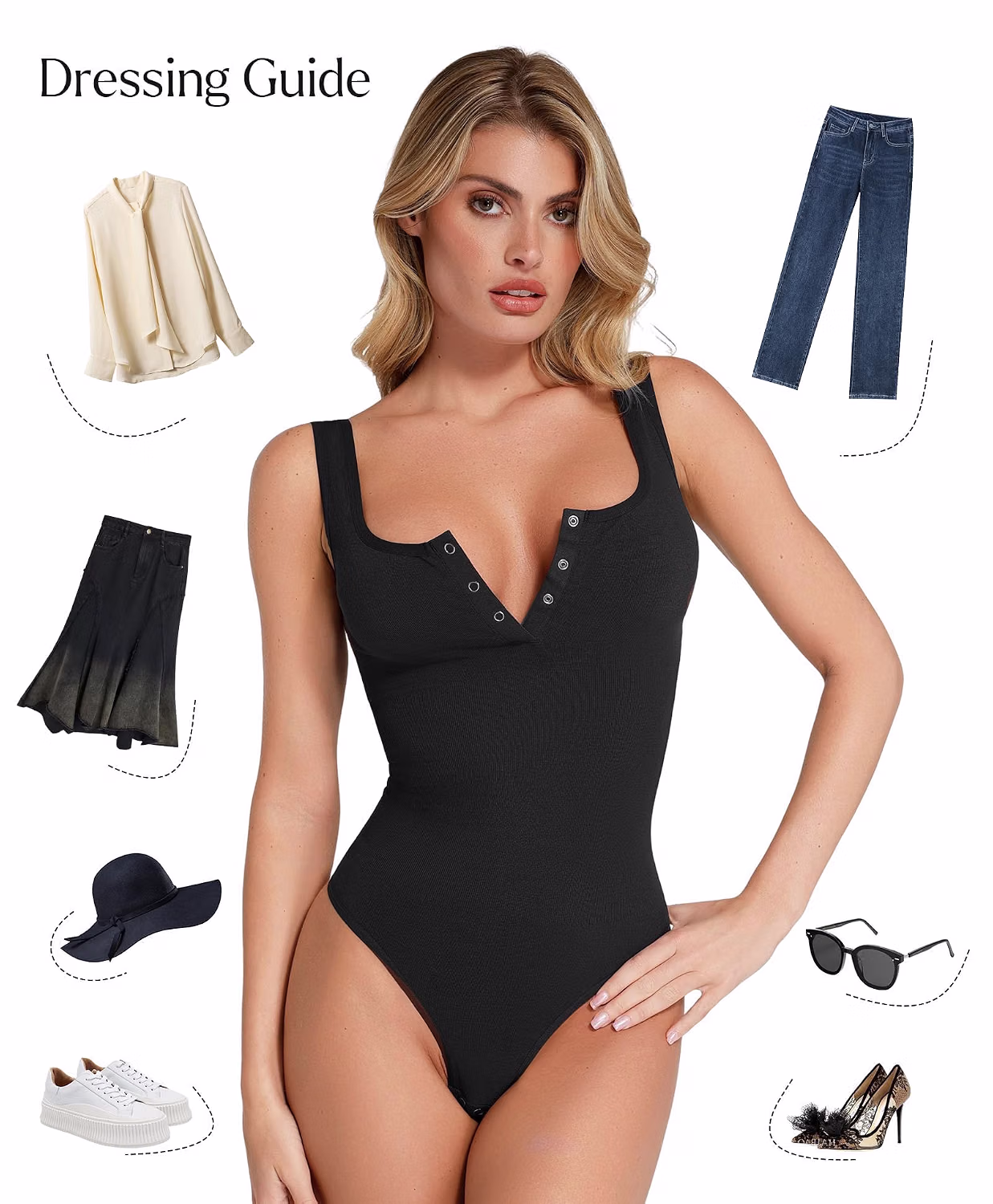 Popilush Women's Tummy Control Corset Bodysuit — image 4