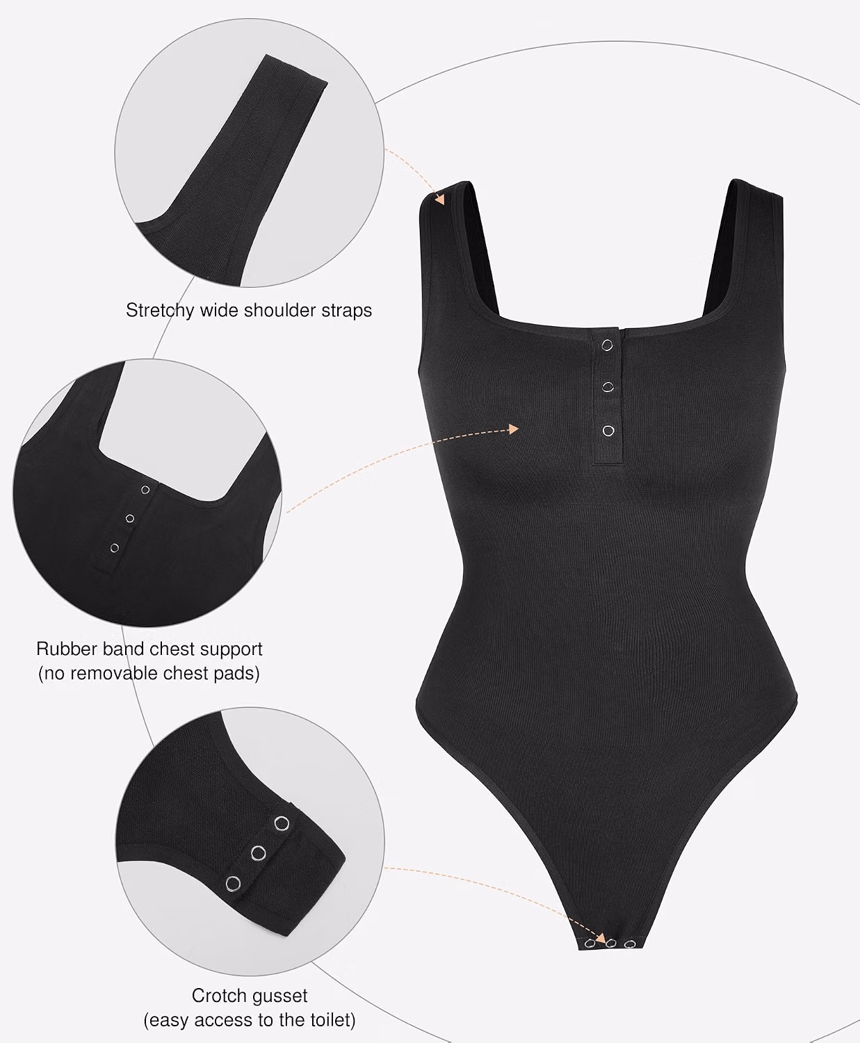 Popilush Women's Tummy Control Corset Bodysuit — image 5