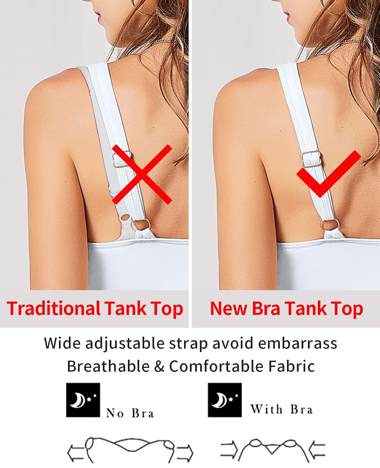 V FOR CITY Cotton Cami with Built-in Bra — image 5