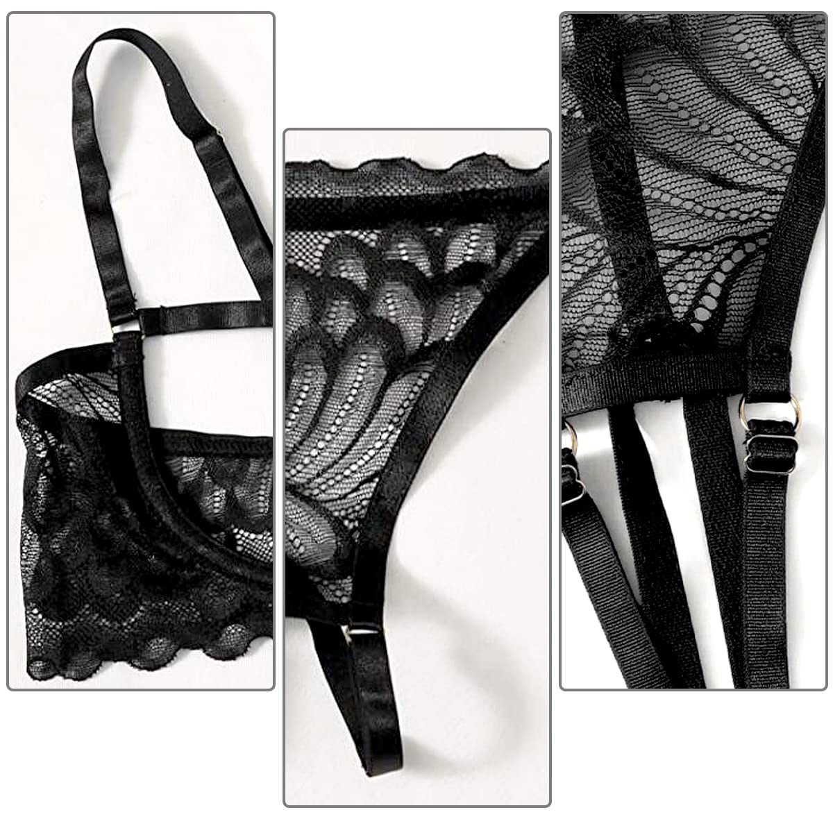 HOTSO Floral Lace Mesh Babydoll Set — image 2