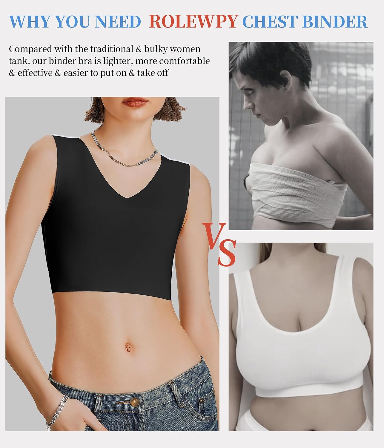 Rolewpy Chest Binder Tank Top for Transgender — image 4