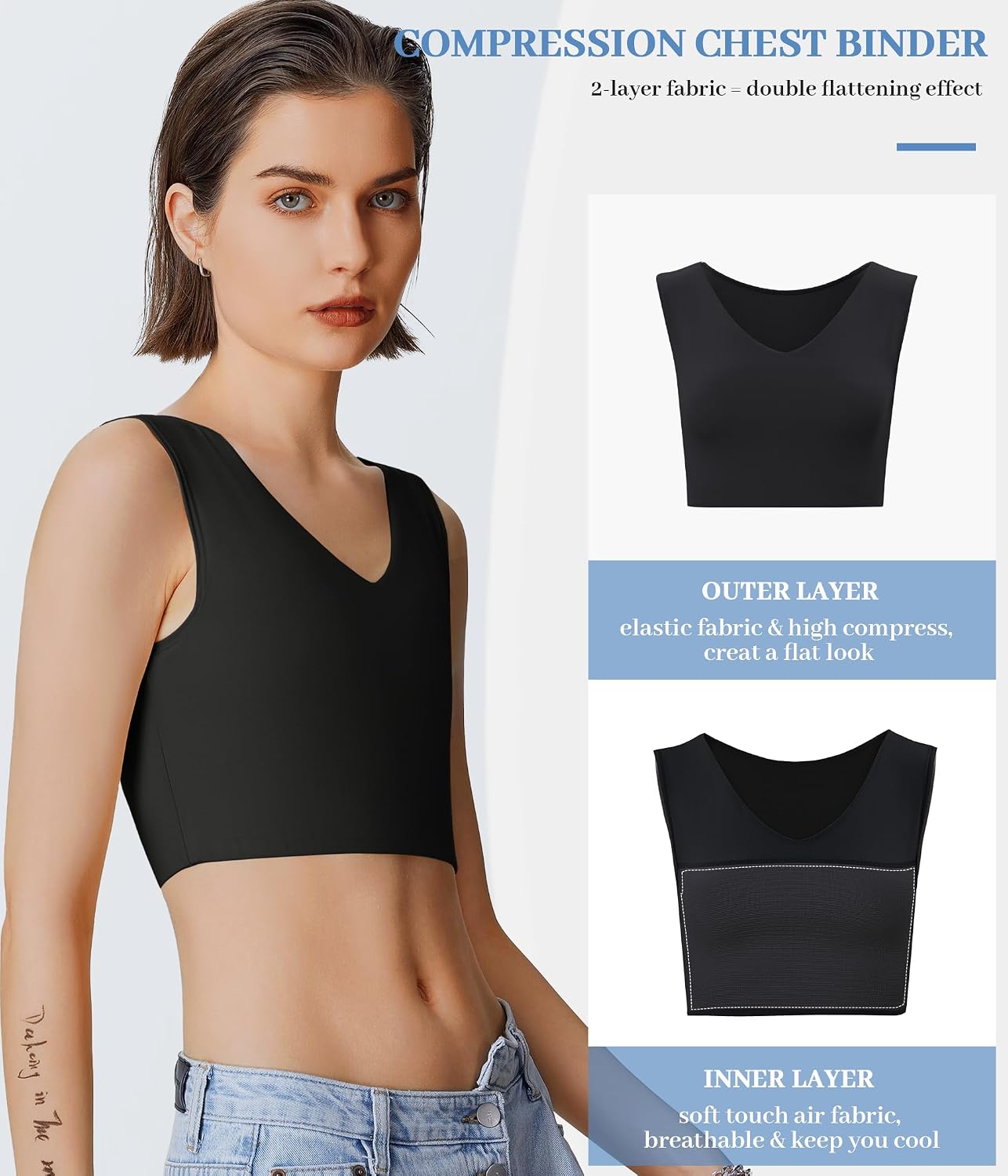 Rolewpy Chest Binder Tank Top for Transgender — image 5