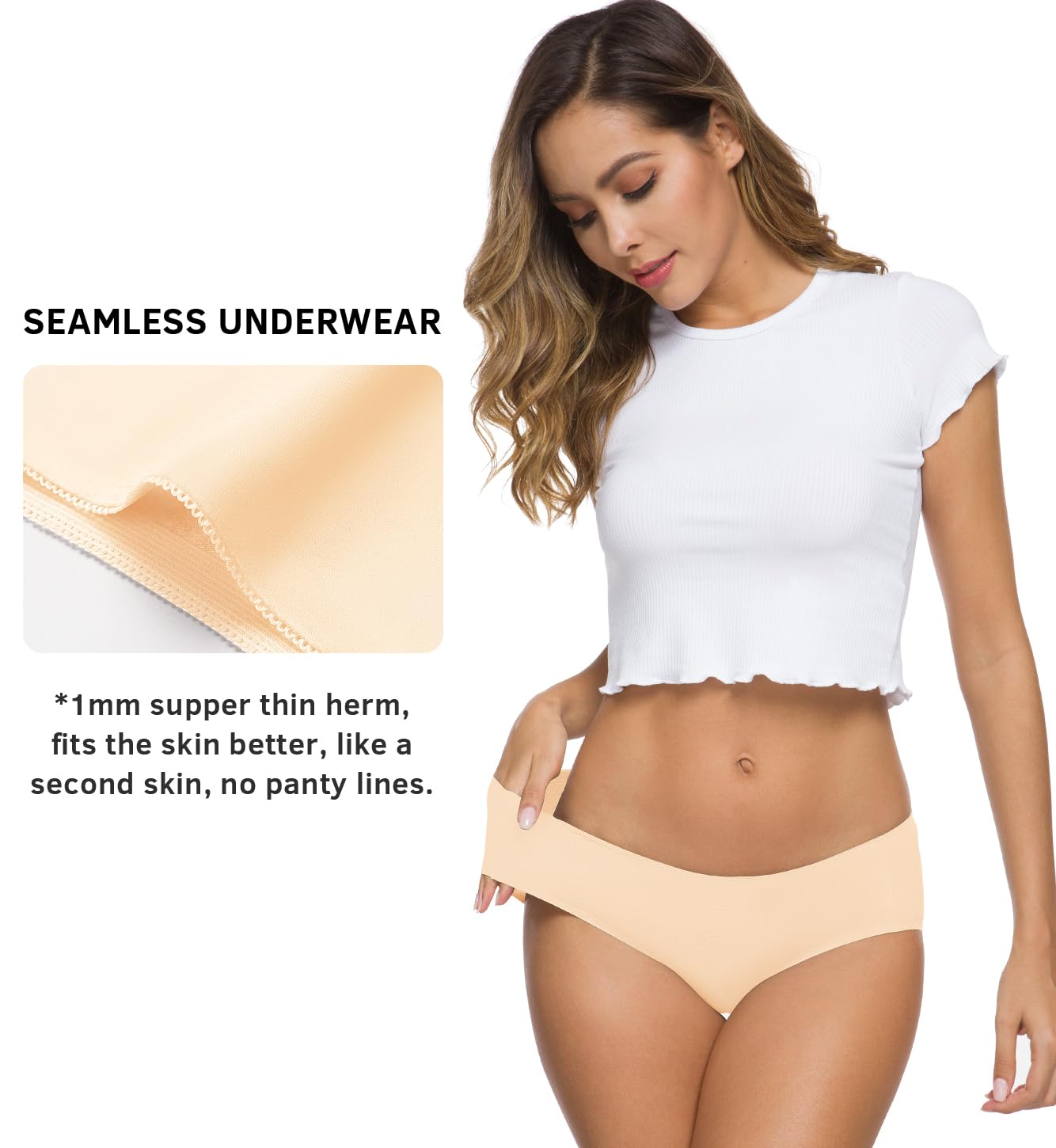 Altheanray Women's Seamless Cotton Hipster Bikini Briefs 6-Pack — image 3