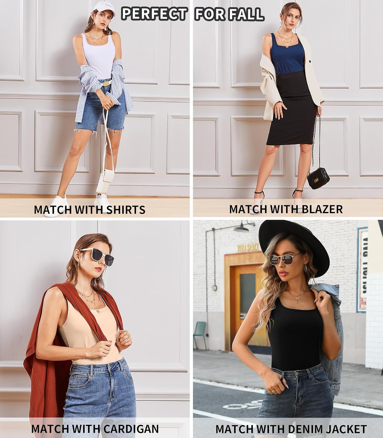 V FOR CITY Cotton Tank Top with Built-in Bra — image 7