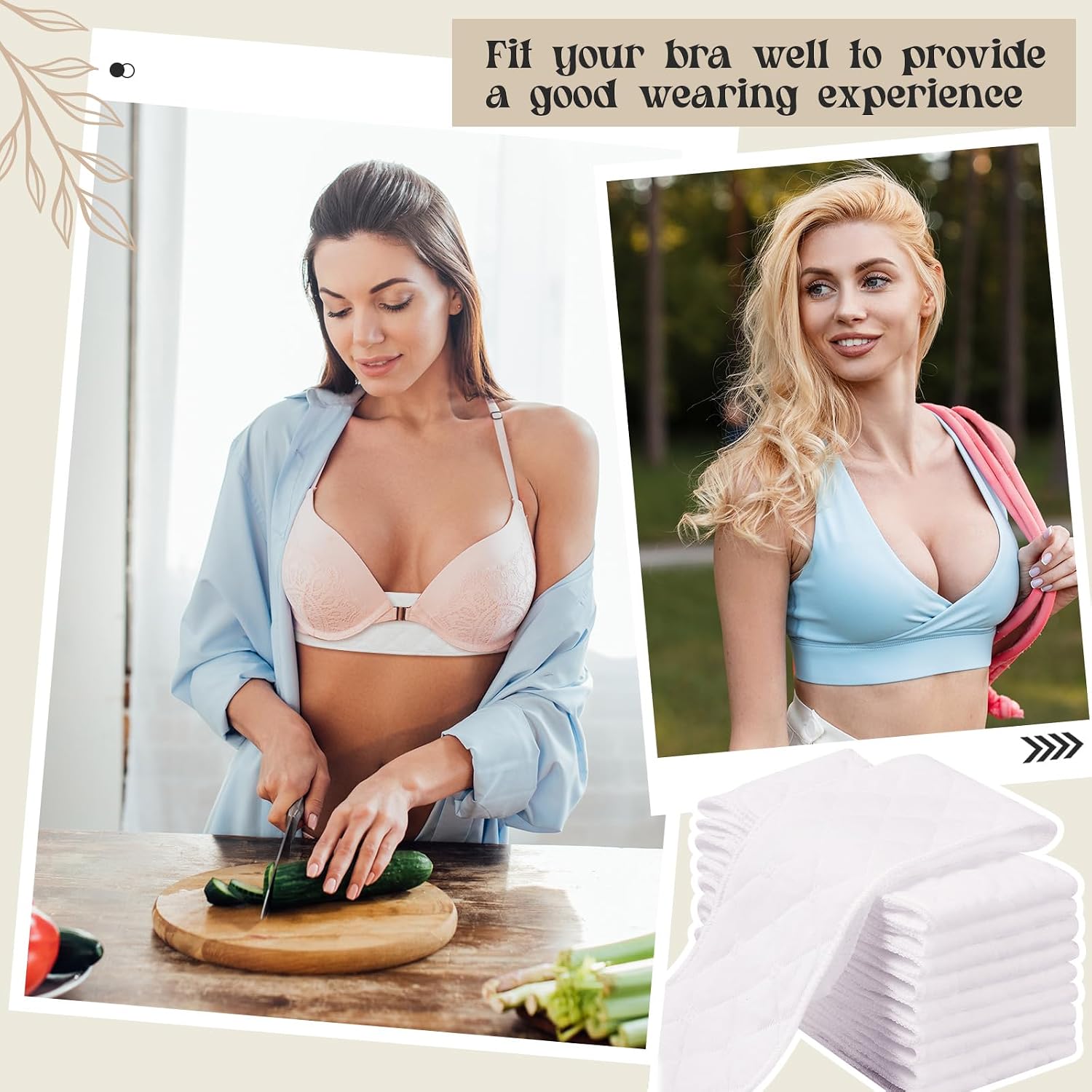 Reusable Cotton Bra Liners for Sweat — image 3