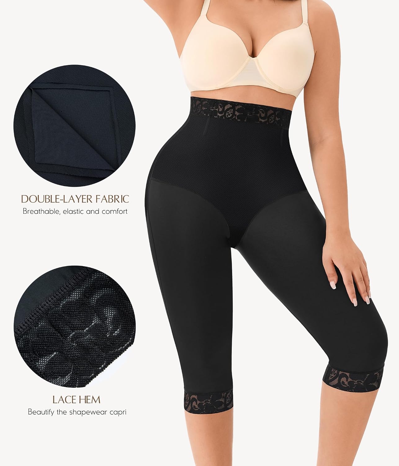 MERYOSZ High Waisted Tummy Control Shapewear Capri — image 5